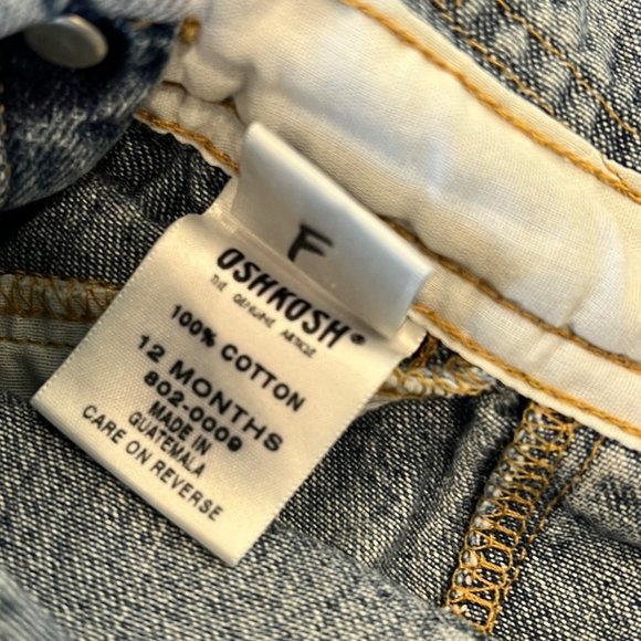 Osh Kosh B'Gosh Vestbak Denim Overalls Pants 12 Months - Picture 6 of 6